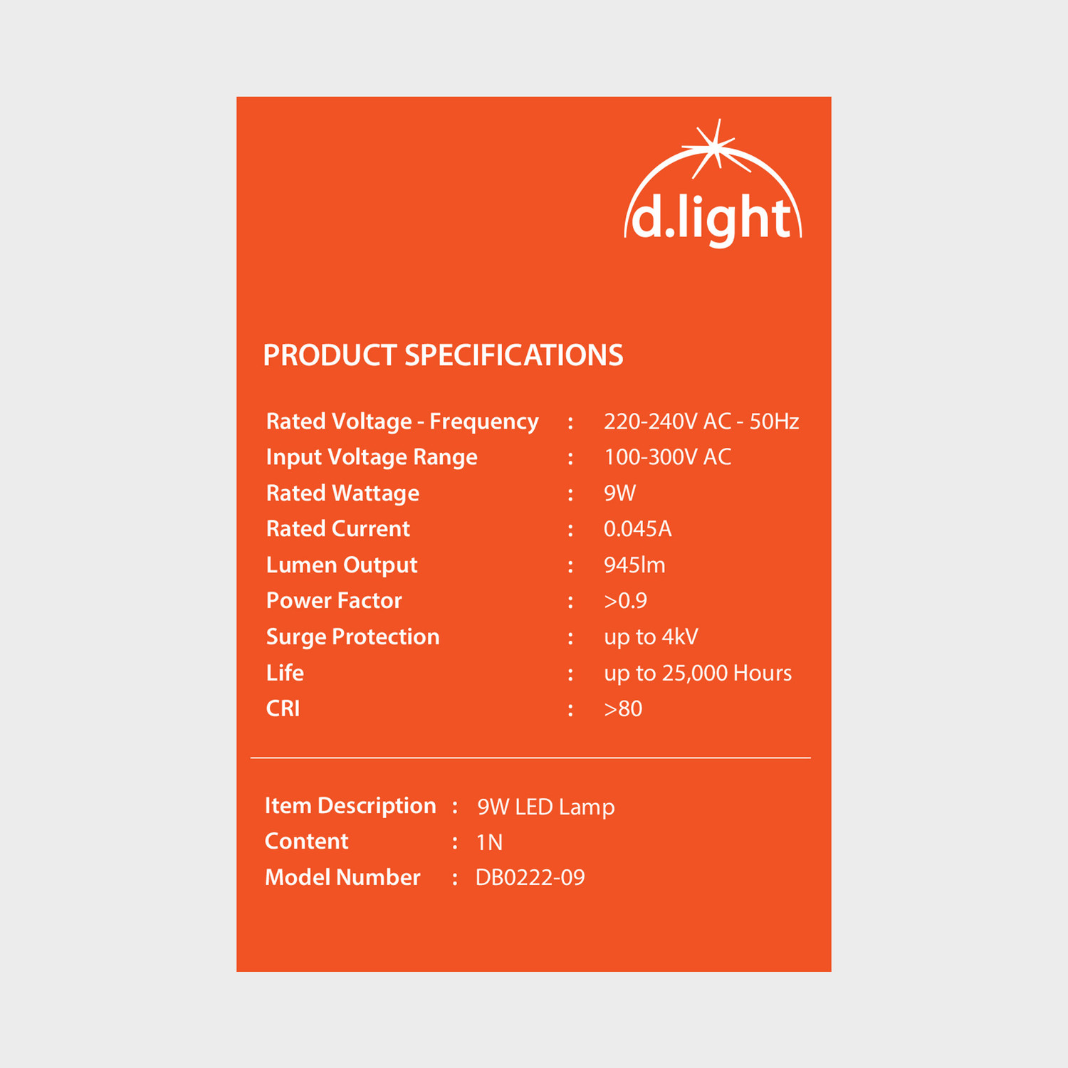 Image of d.light 9 W Basic Standard B22 LED Bulb