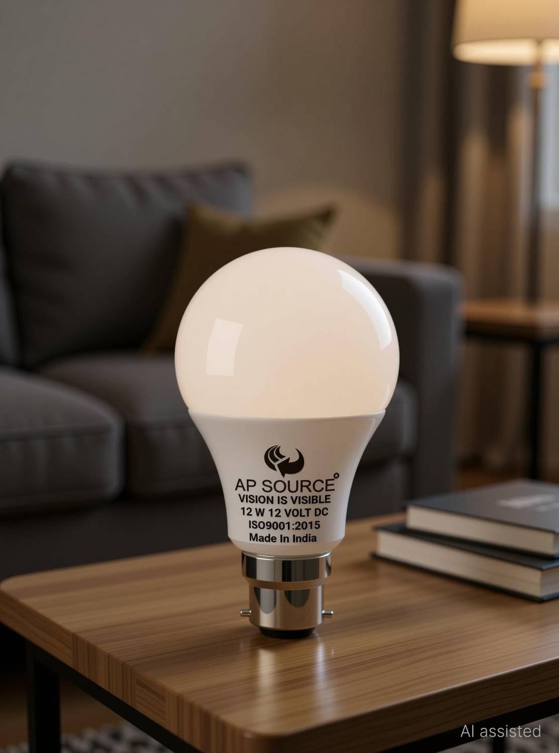 AP Source 12 W Basic Round B22 LED Bulb