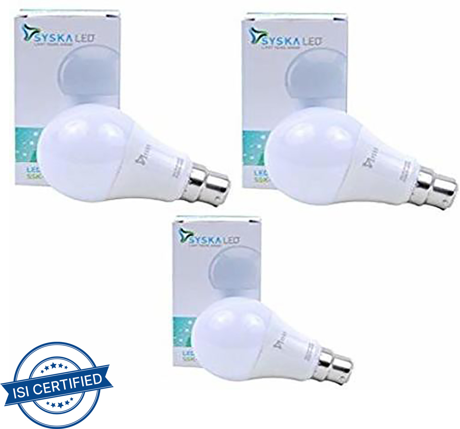 Image of Syska 20 W Basic Round B22 LED Bulb (White, Pack of 3)