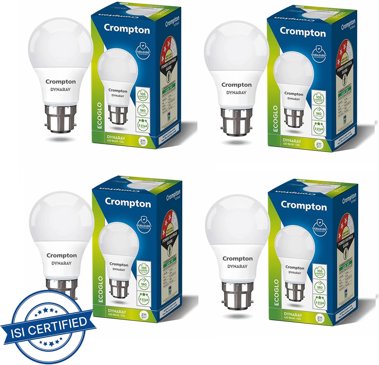 Crompton 3 W Basic Standard B22 LED Bulb