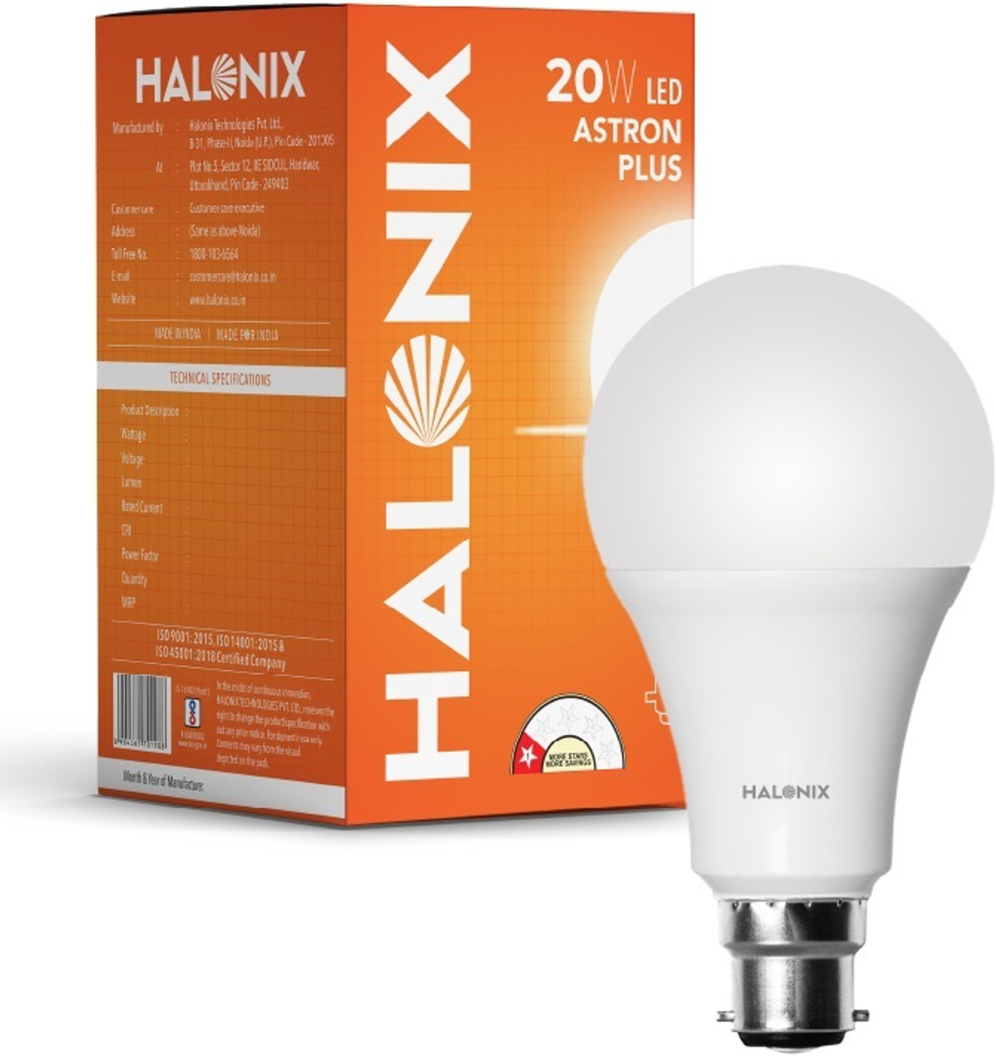 Image of HALONIX 20 W Basic Round B22 D LED Bulb