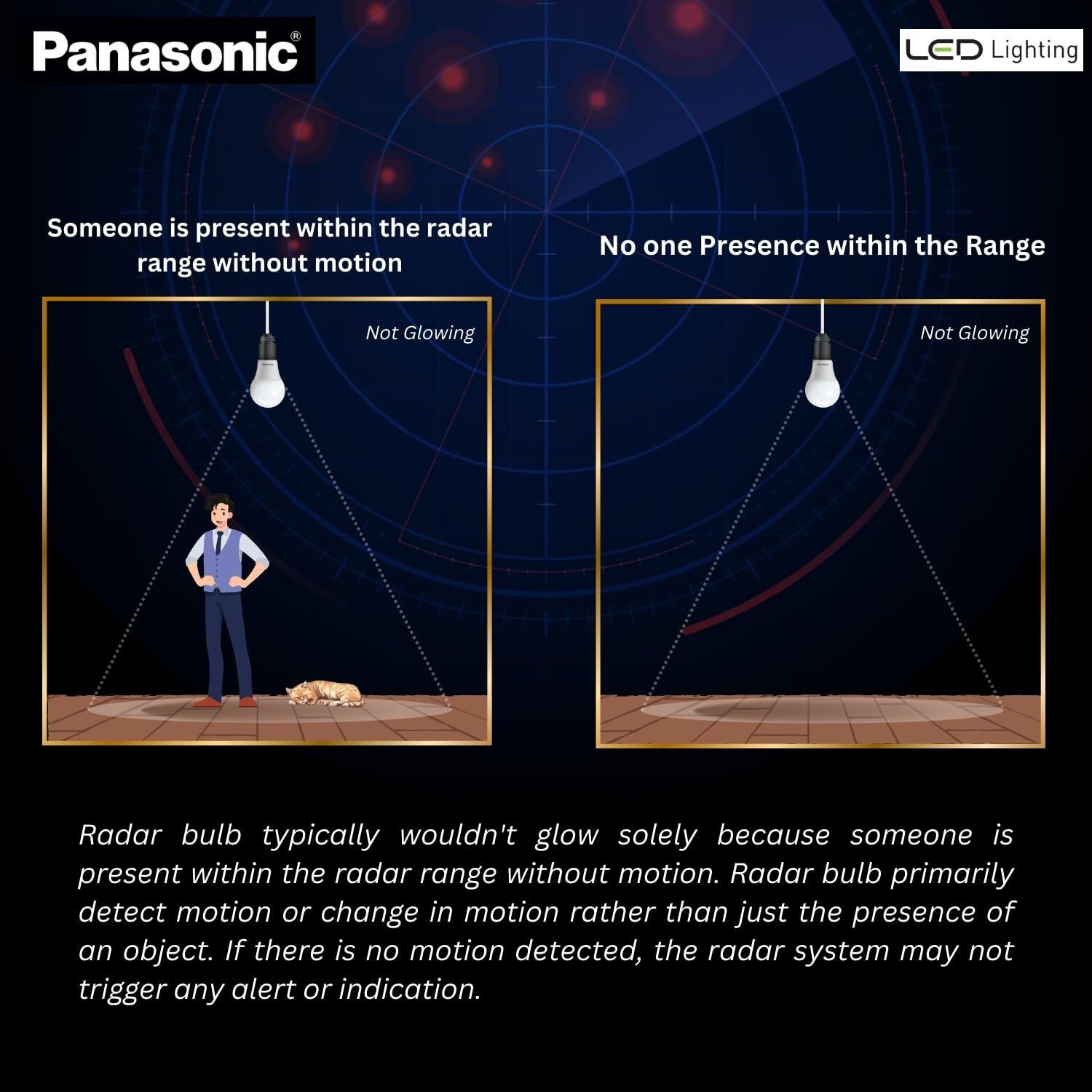 Image of Panasonic 9 W Motion Sensor Round B22 D LED Bulb