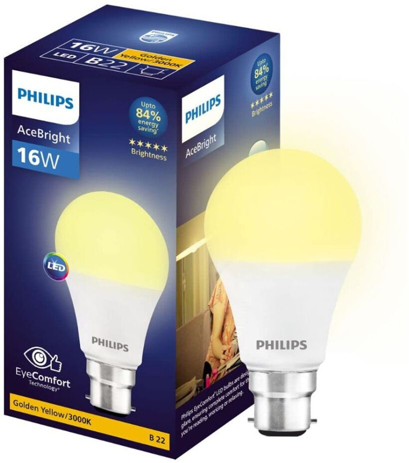 Image of PHILIPS 16 W Basic Round B22 LED Bulb