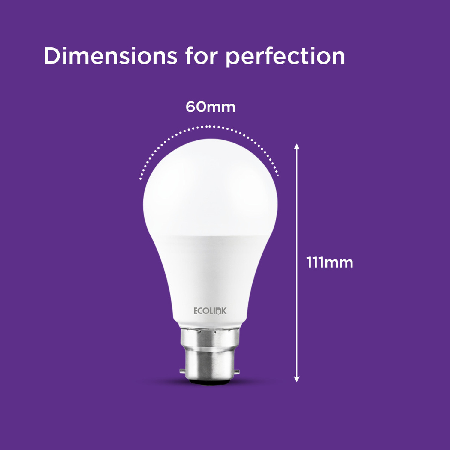 Image of EcoLink 12 W Basic Round B22 LED Bulb (White, Pack of 4)