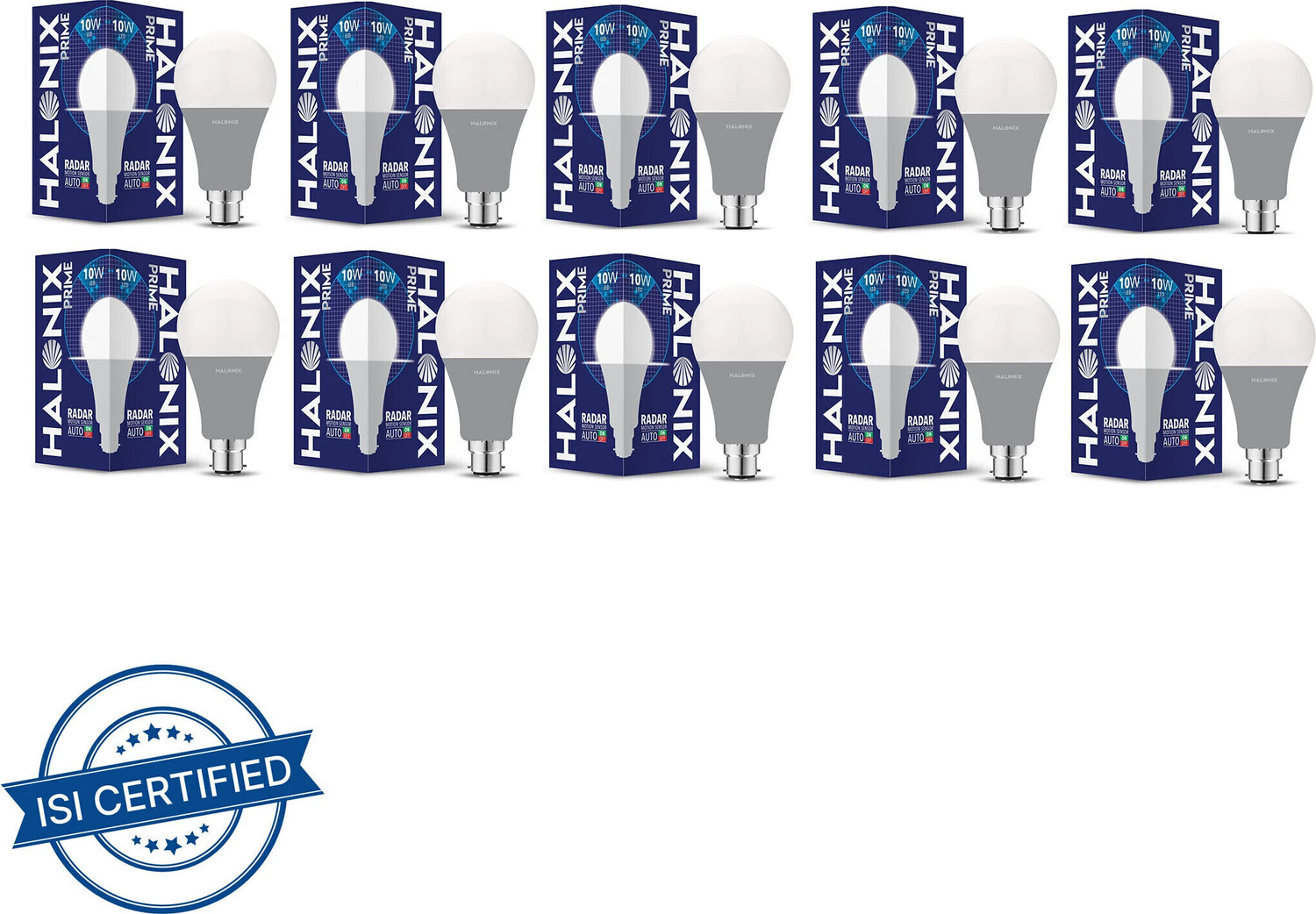 Image of HALONIX 10 W Motion Sensor Round B22 LED Bulb