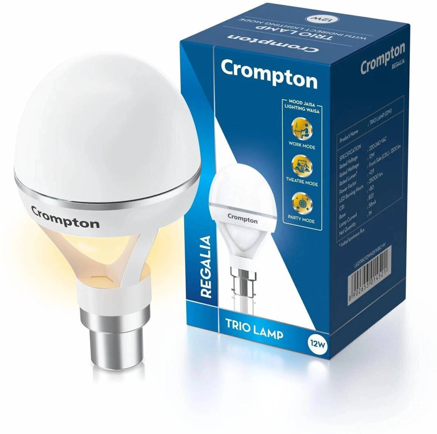 Crompton 12W Basic Round B22 LED Bulb