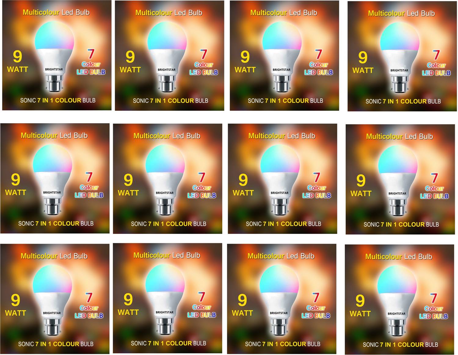 Brightstar 9 W Basic Round B22 LED Bulb