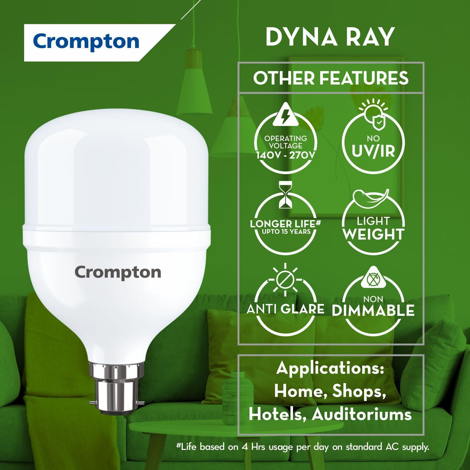Image of Crompton 40 W Basic Standard B22 LED Bulb