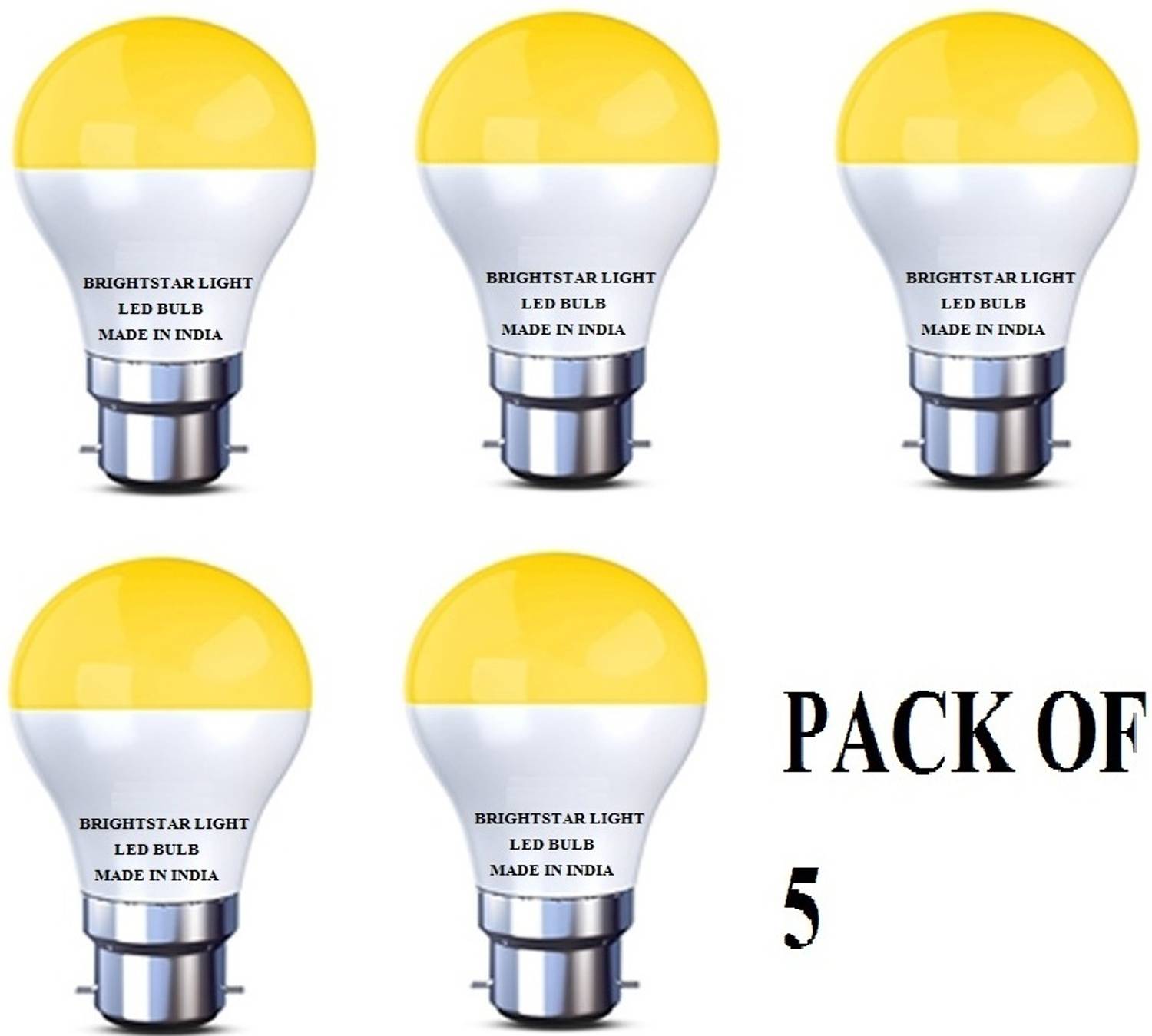Brightstar 5 W Basic Round B22 LED Bulb