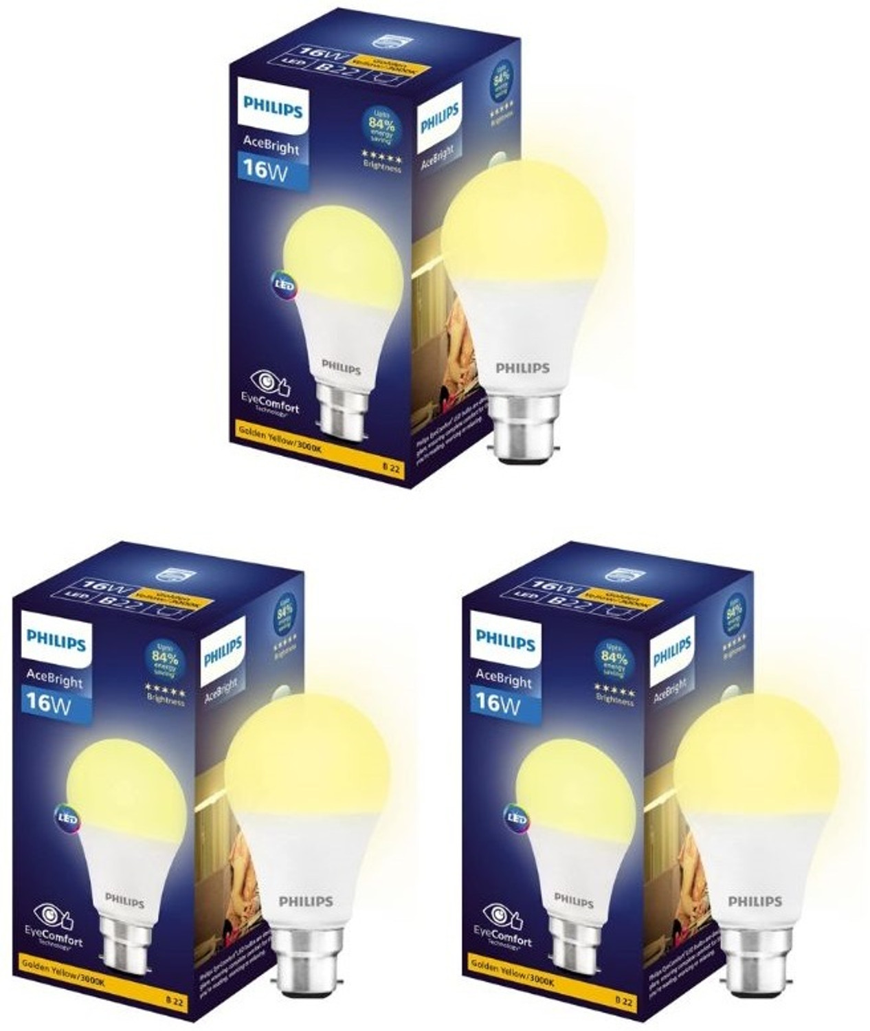 Image of PHILIPS 16 W Basic Round B22 LED Bulb