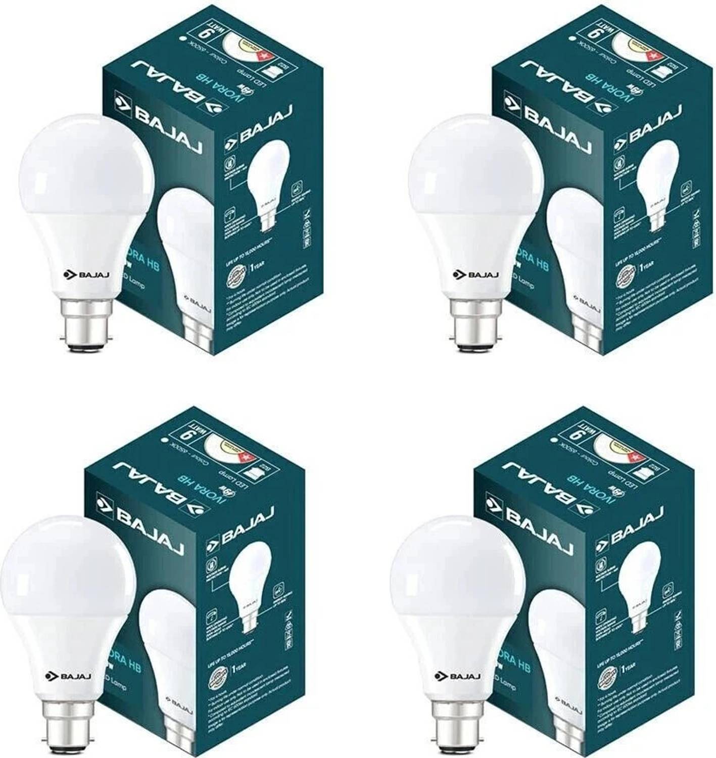 BAJAJ 9 W Basic Round B22 LED Bulb Rs. 198 - Flipkart
