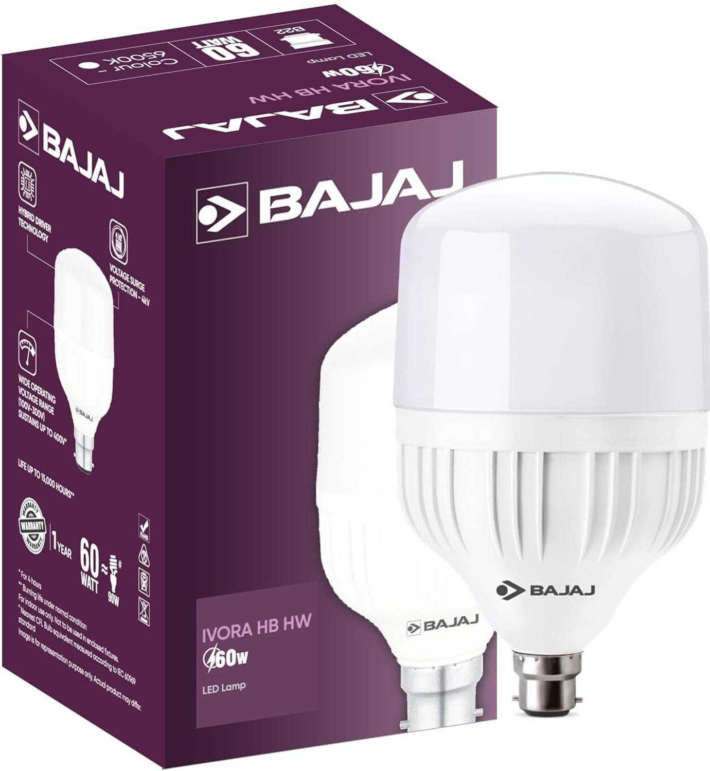 BAJAJ 60 W Basic Standard B22 LED Bulb