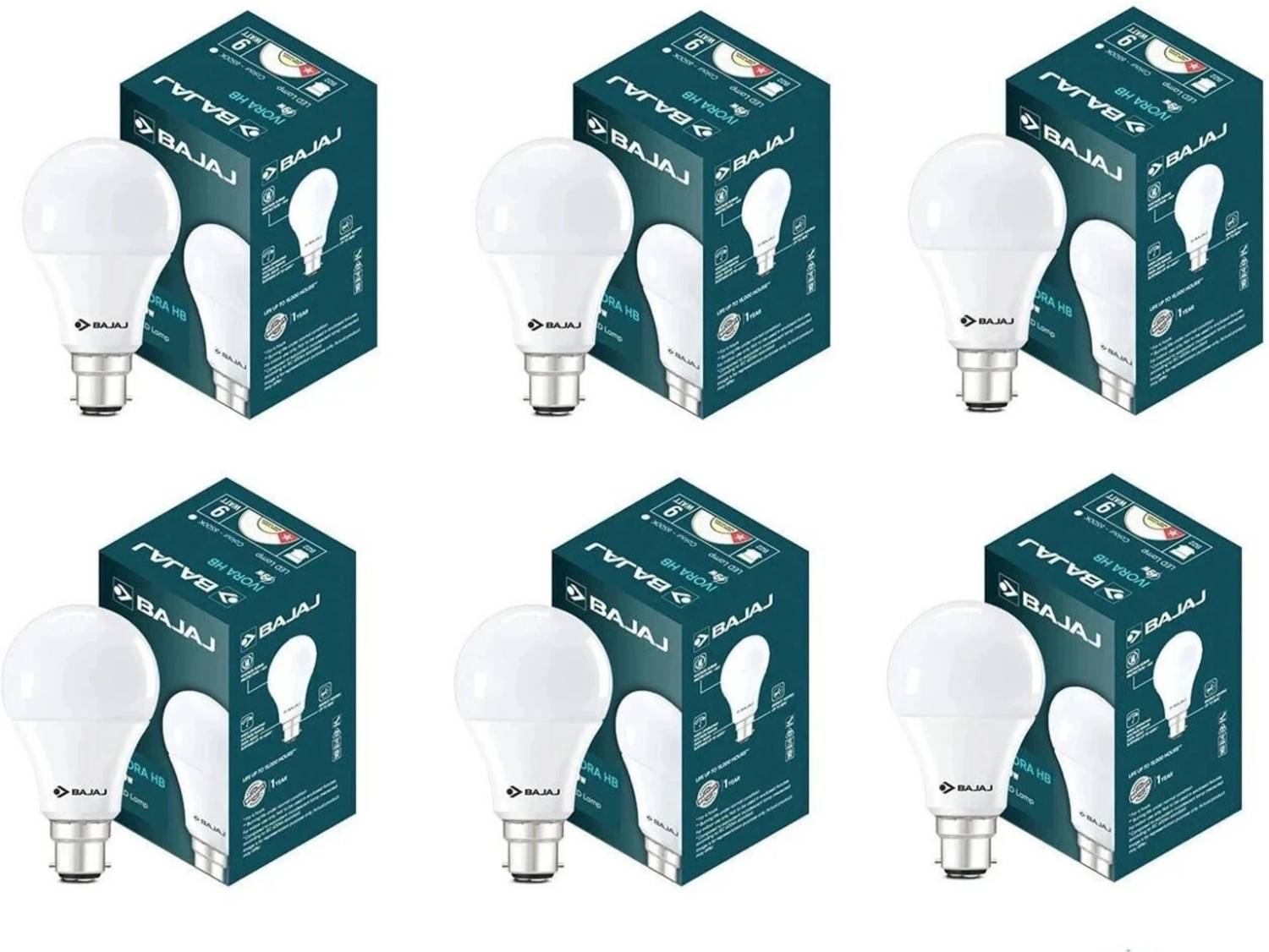 BAJAJ 9 W Basic Round B22 LED Bulb