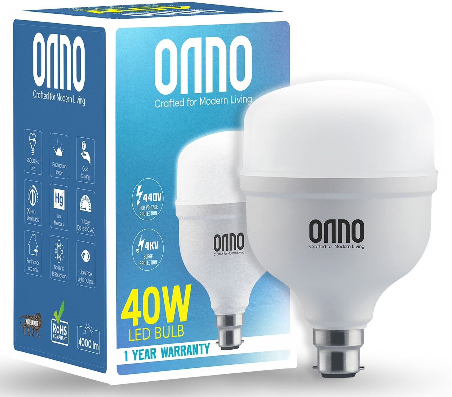 Image of ONNO 40 W Basic T-Bulb B22 LED Bulb