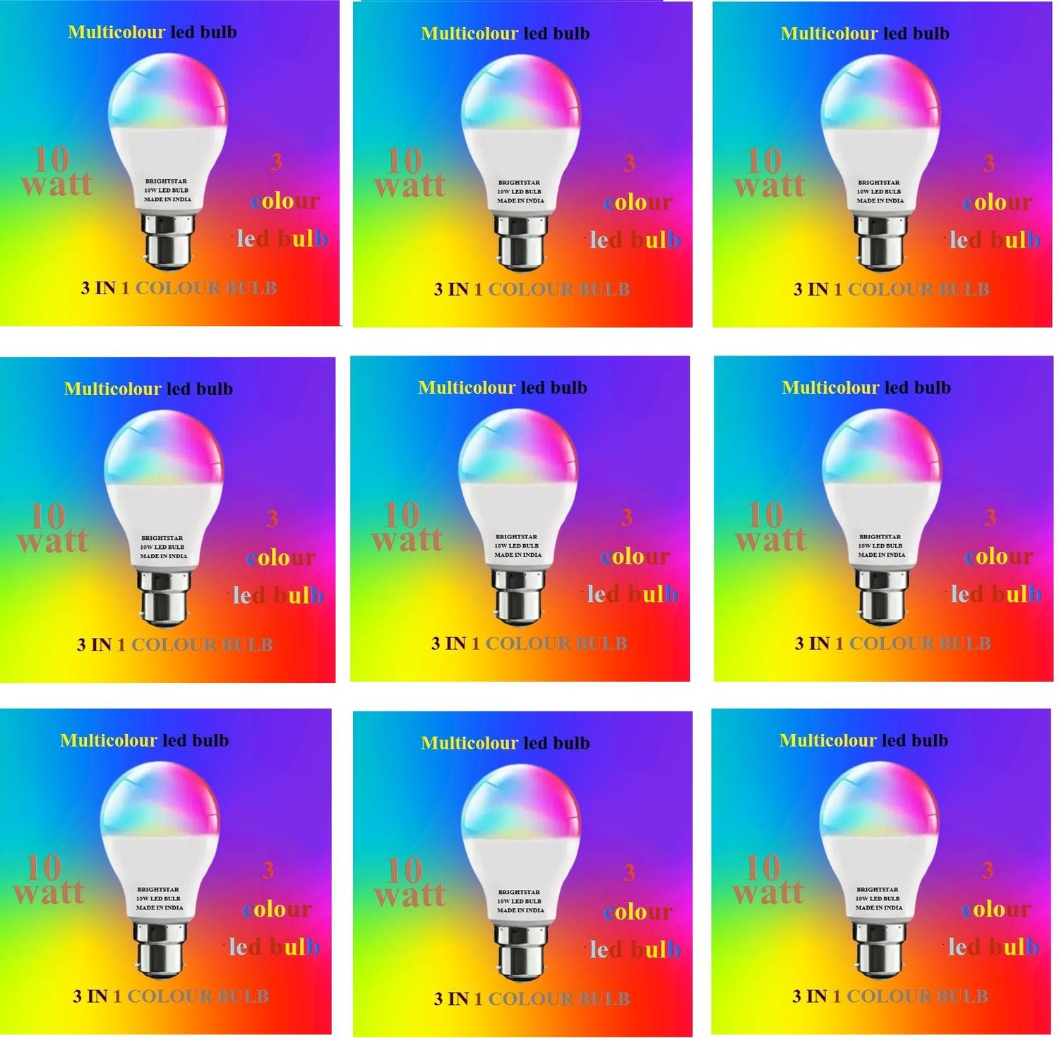 Brightstar 10 W Basic Round B22 LED Bulb
