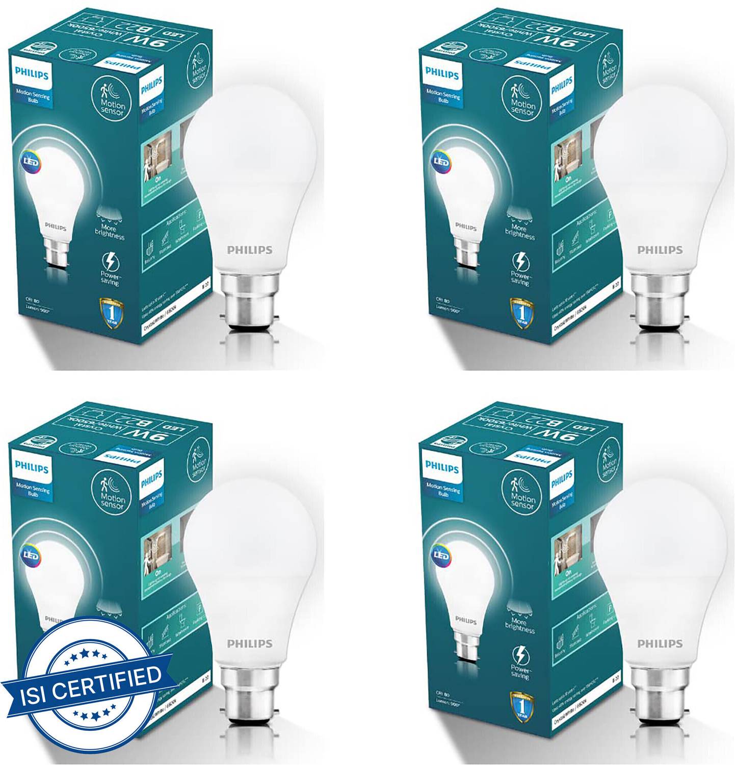PHILIPS 9 W Motion Sensor Round B22 LED Bulb