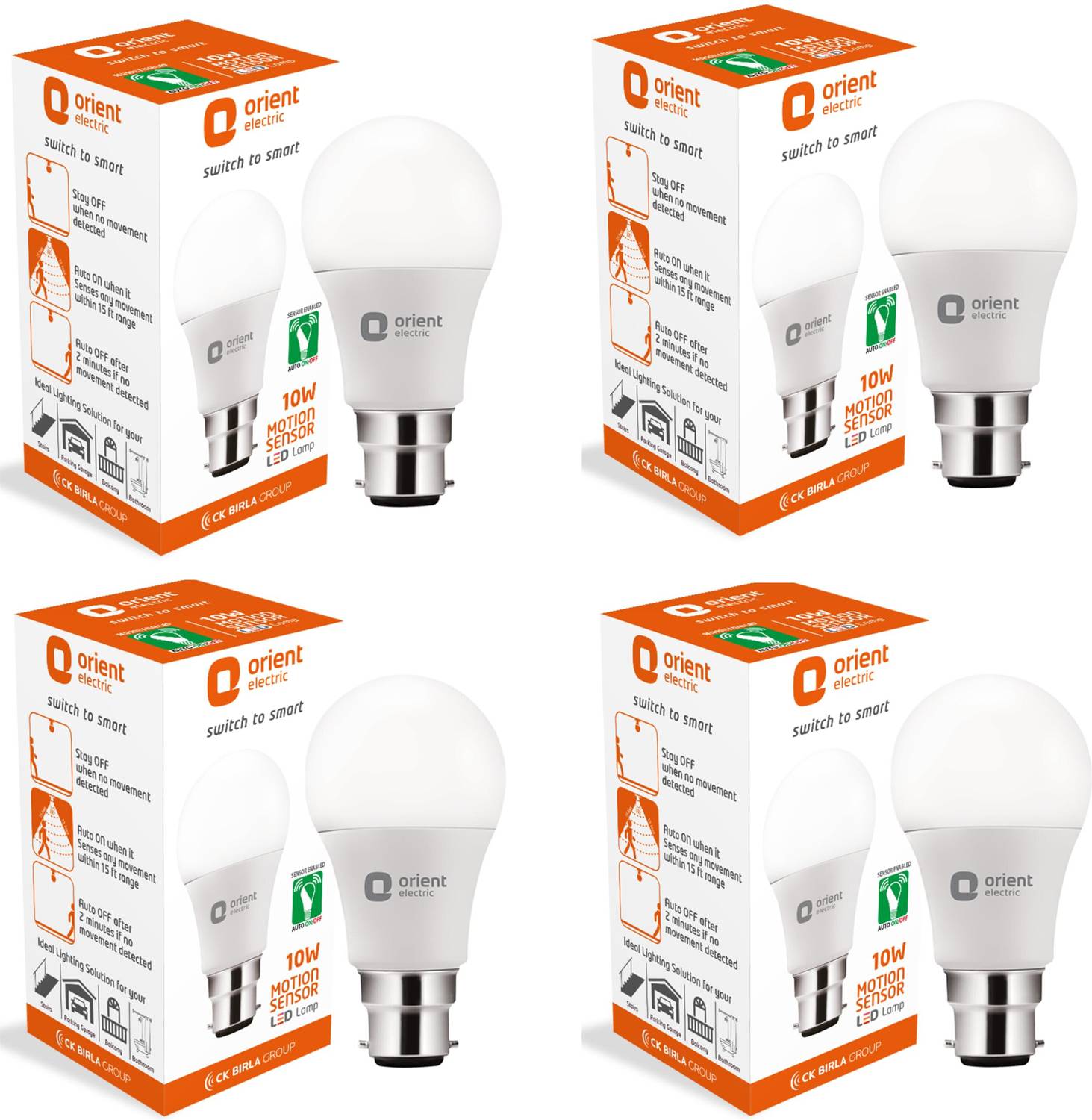 Orient Electric 10 W Motion Sensor Round B22 LED Bulb