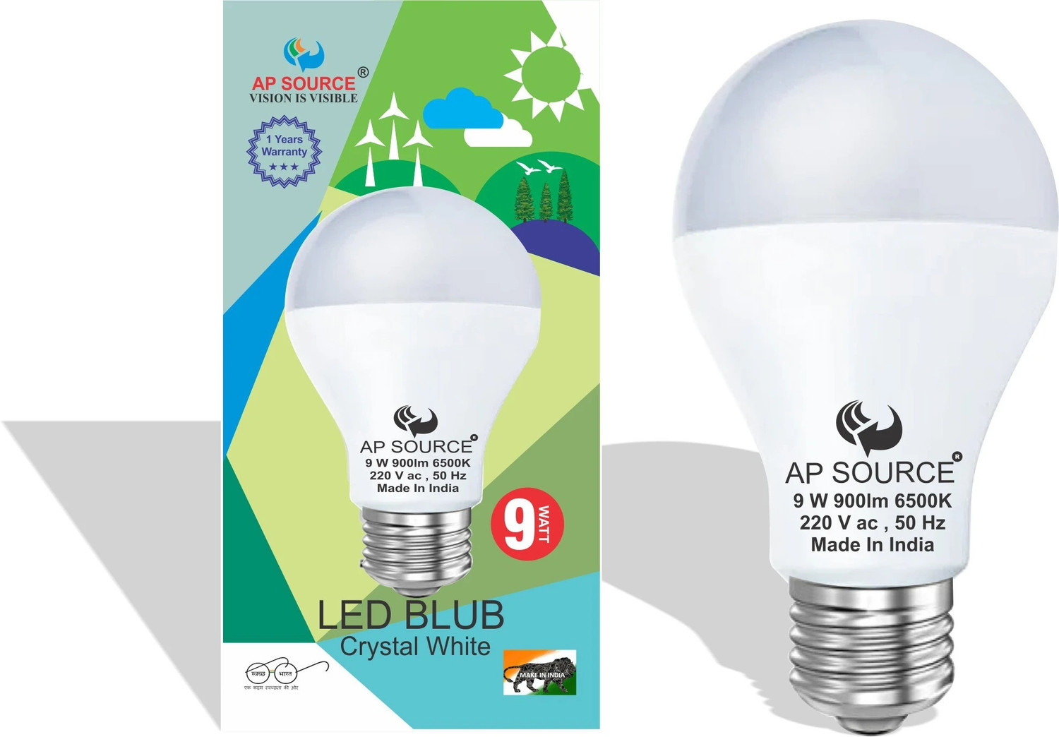 Image of AP Source 9 W Basic Round E27 LED Bulb