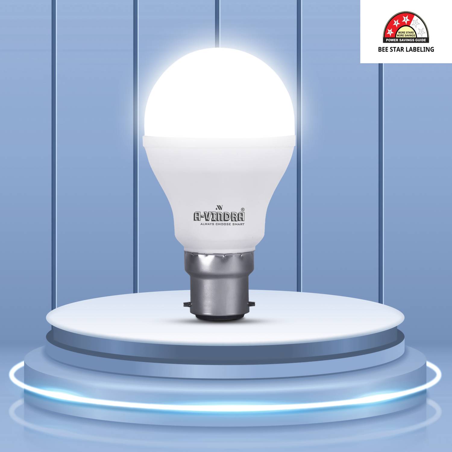 AVINDRA 9 W Eye Safety Compliance Round B22 LED Bulb