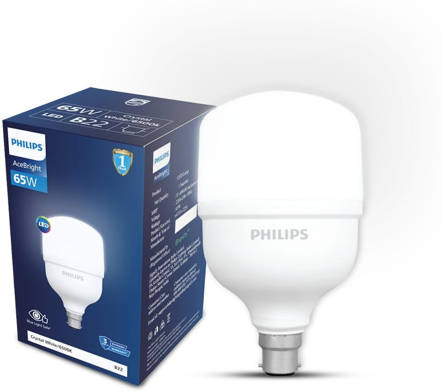 Image of PHILIPS 65 W Basic Round B22 LED Bulb