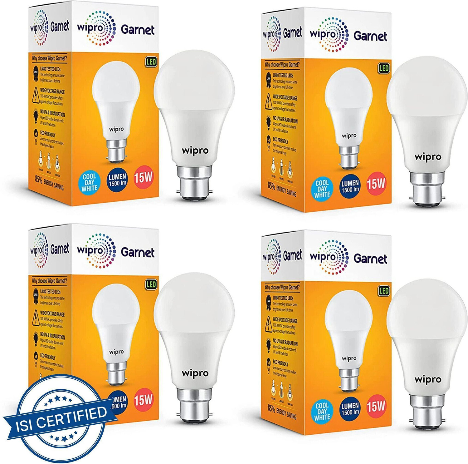 Image of Wipro 15 W Basic Standard B22 LED Bulb