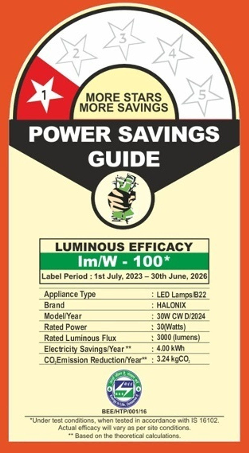 Image of HALONIX 30 W Basic Round B22 D LED Bulb (White, Pack of 10)