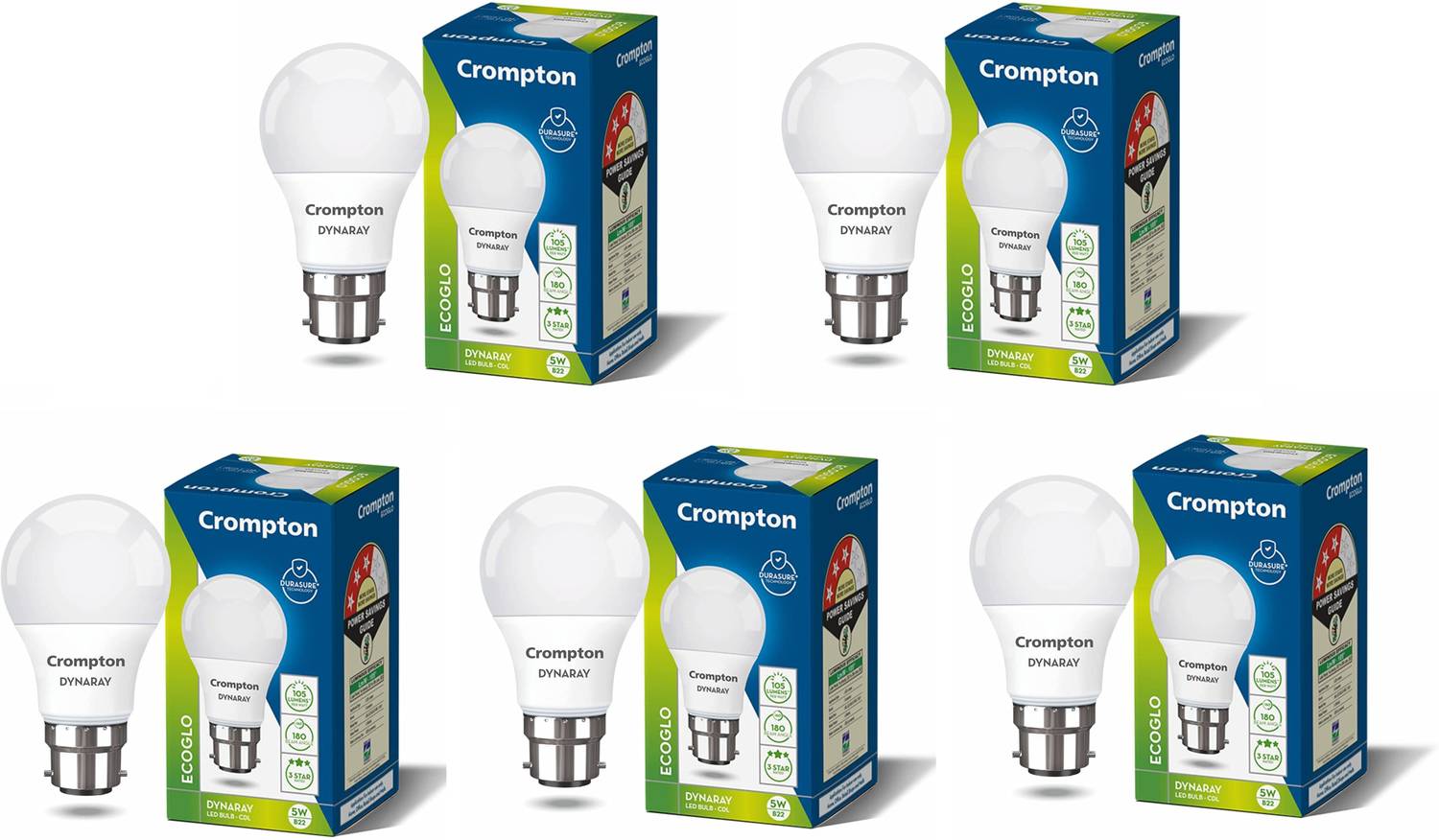 Crompton 5 W Basic Standard B22 LED Bulb