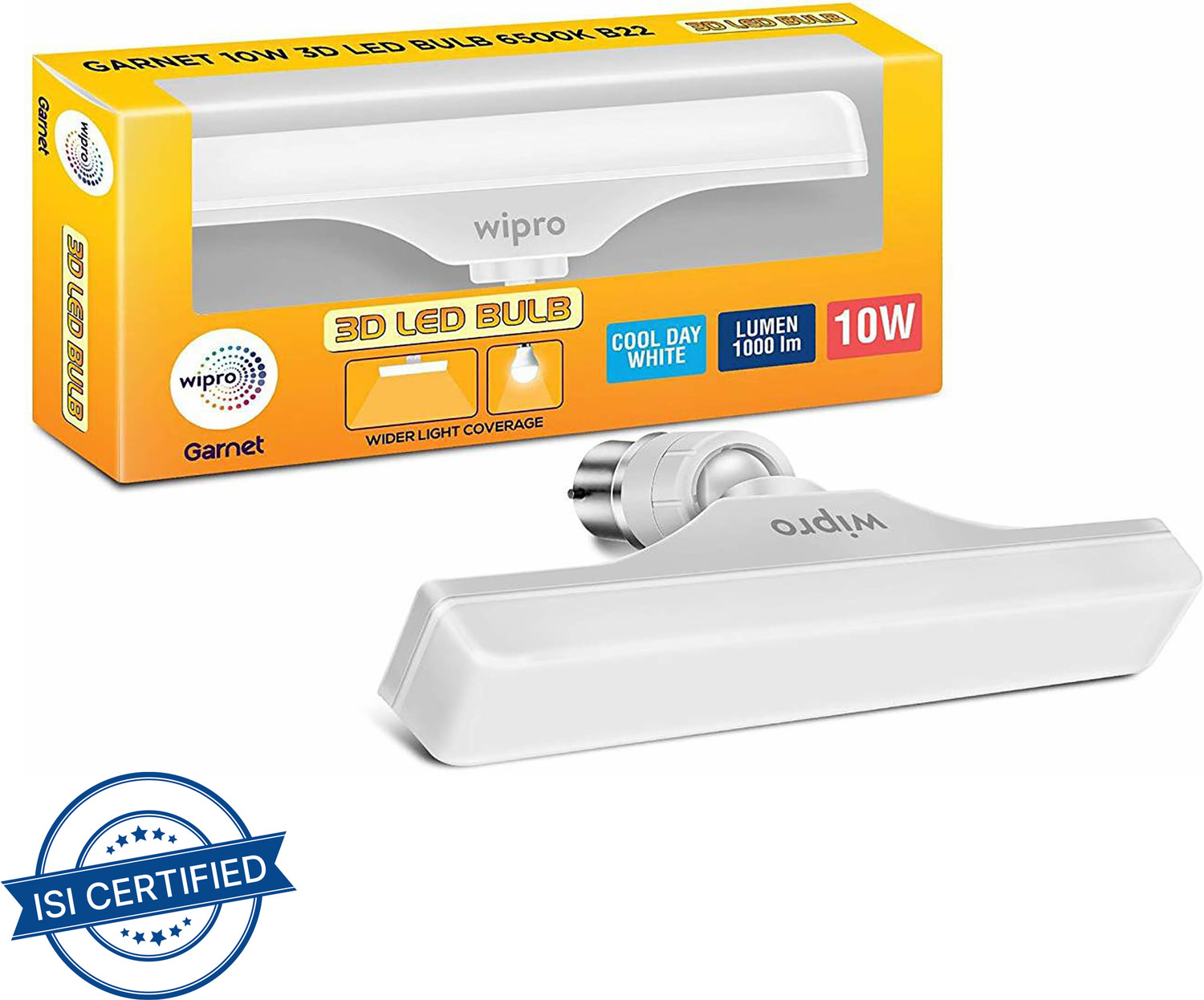 Image of Wipro 10 W Basic T-Bulb B22 LED Bulb (White)