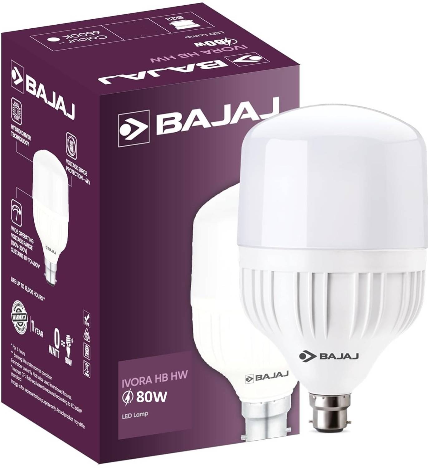 BAJAJ 80 W Basic Standard B22 LED Bulb