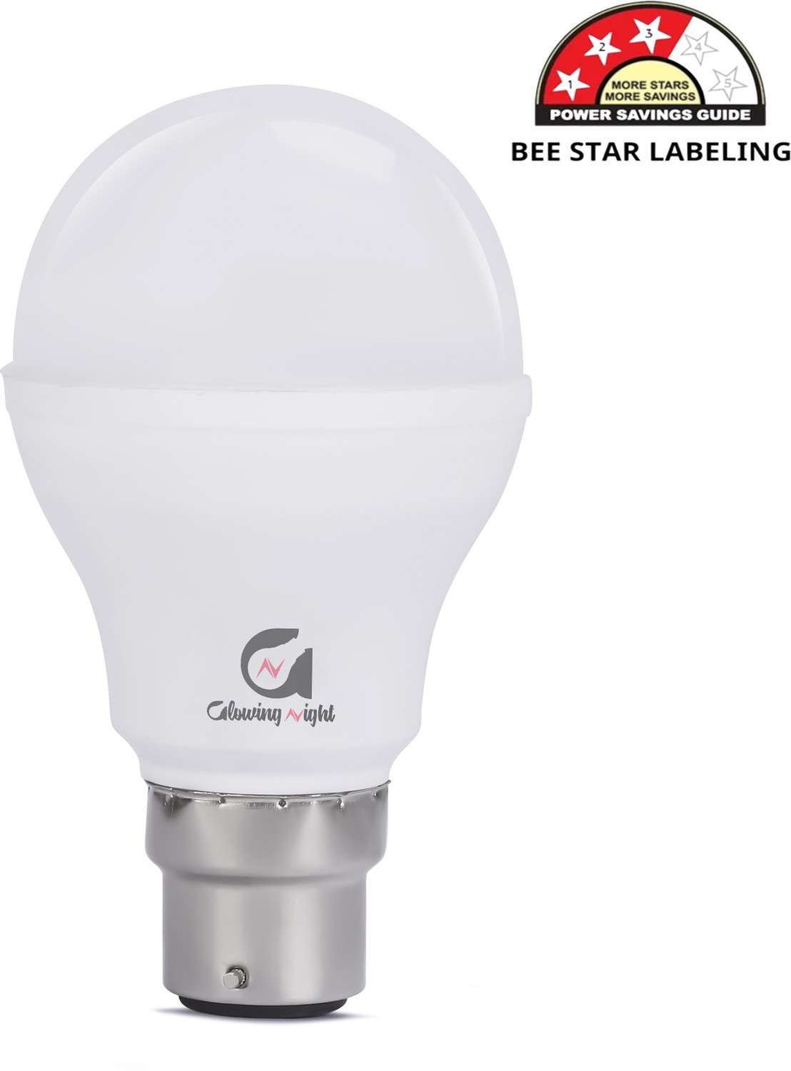 Image of Glowing Night 9 W Eye Safety Compliance Round B22 LED Bulb