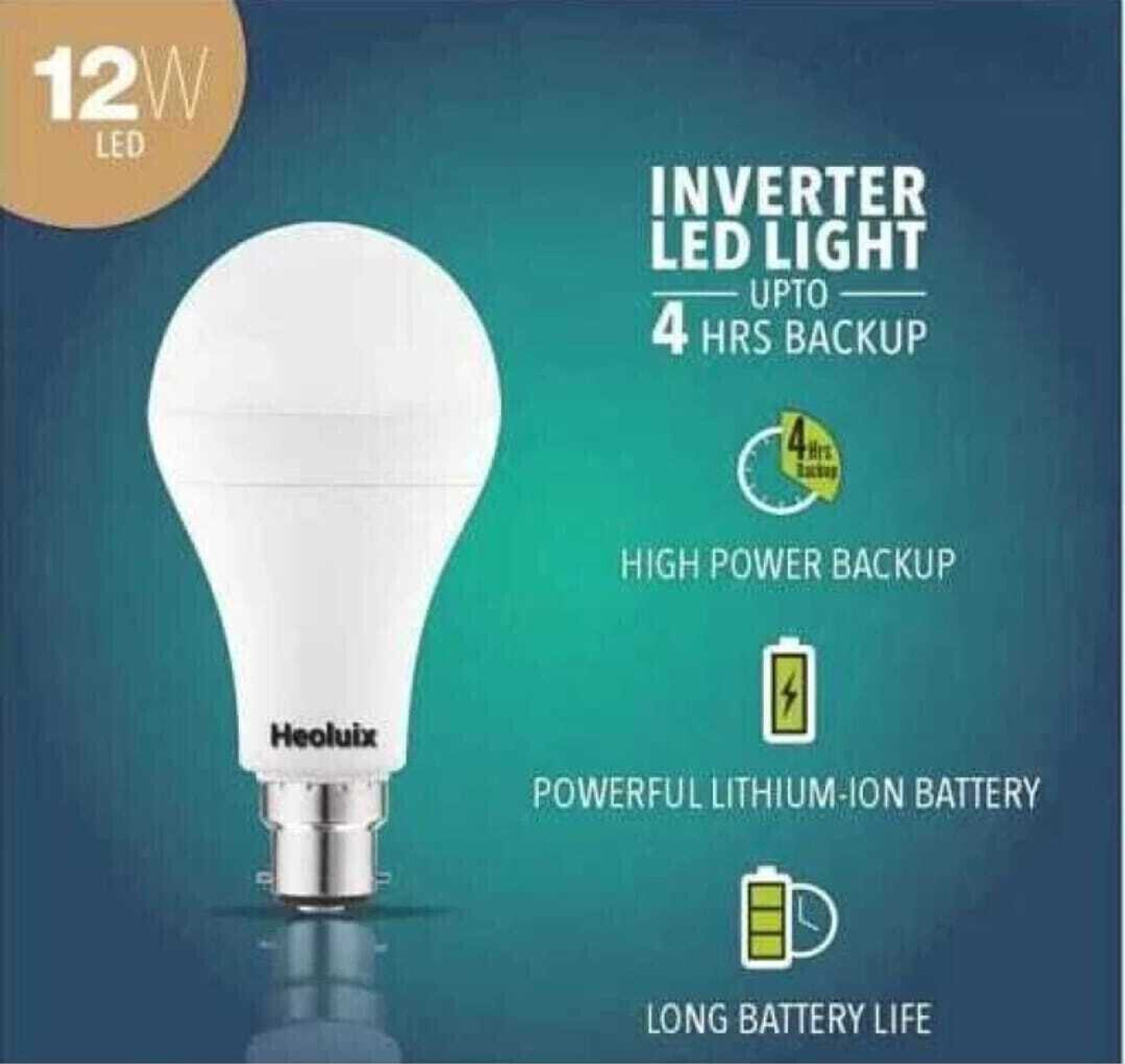 Image of heoluix 12 W Inverter Standard B22 Inverter Bulb
