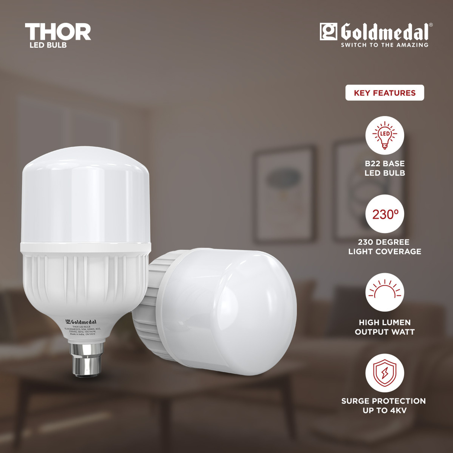 Image of Gold Medal 30 W Basic Standard B22 LED Bulb