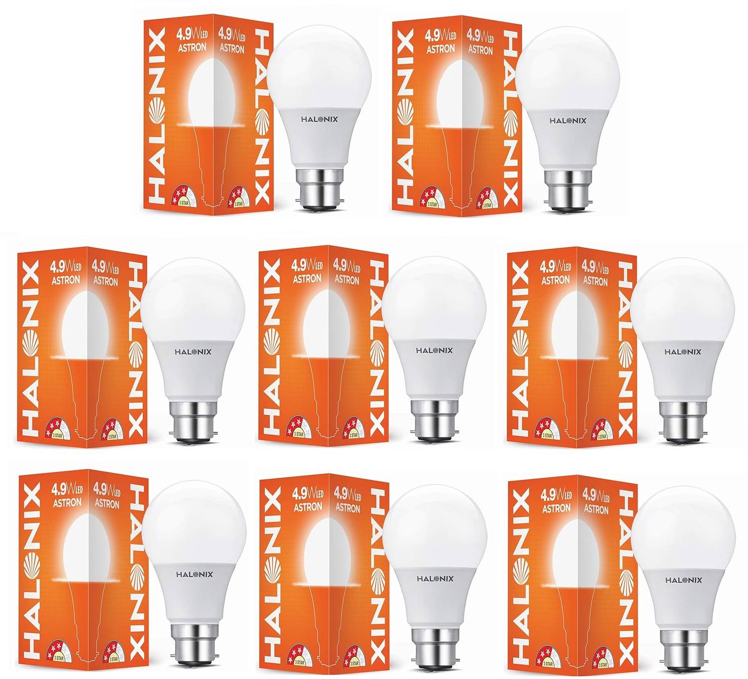 HALONIX 4.9 W Basic Round B22 LED Bulb