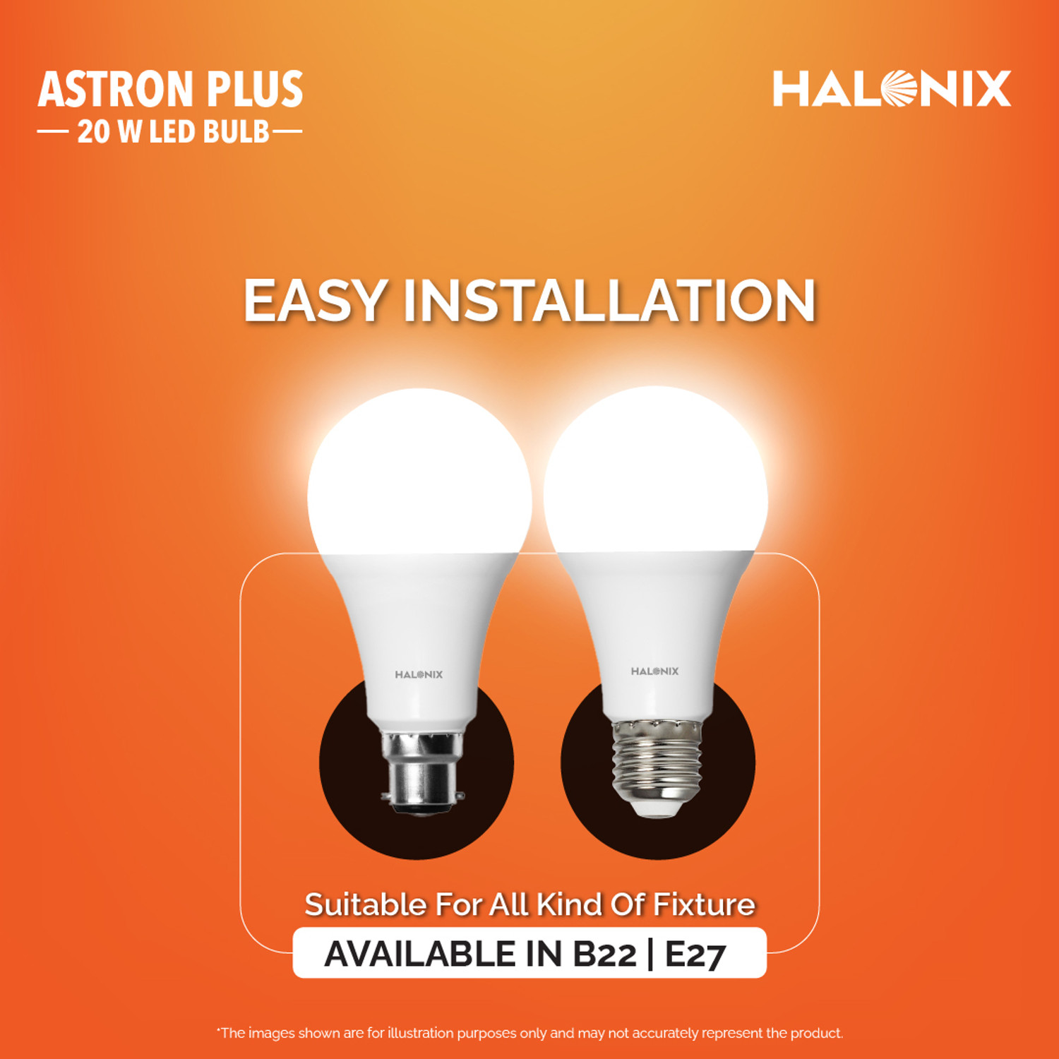 Image of HALONIX 20 W Basic Round B22 D LED Bulb