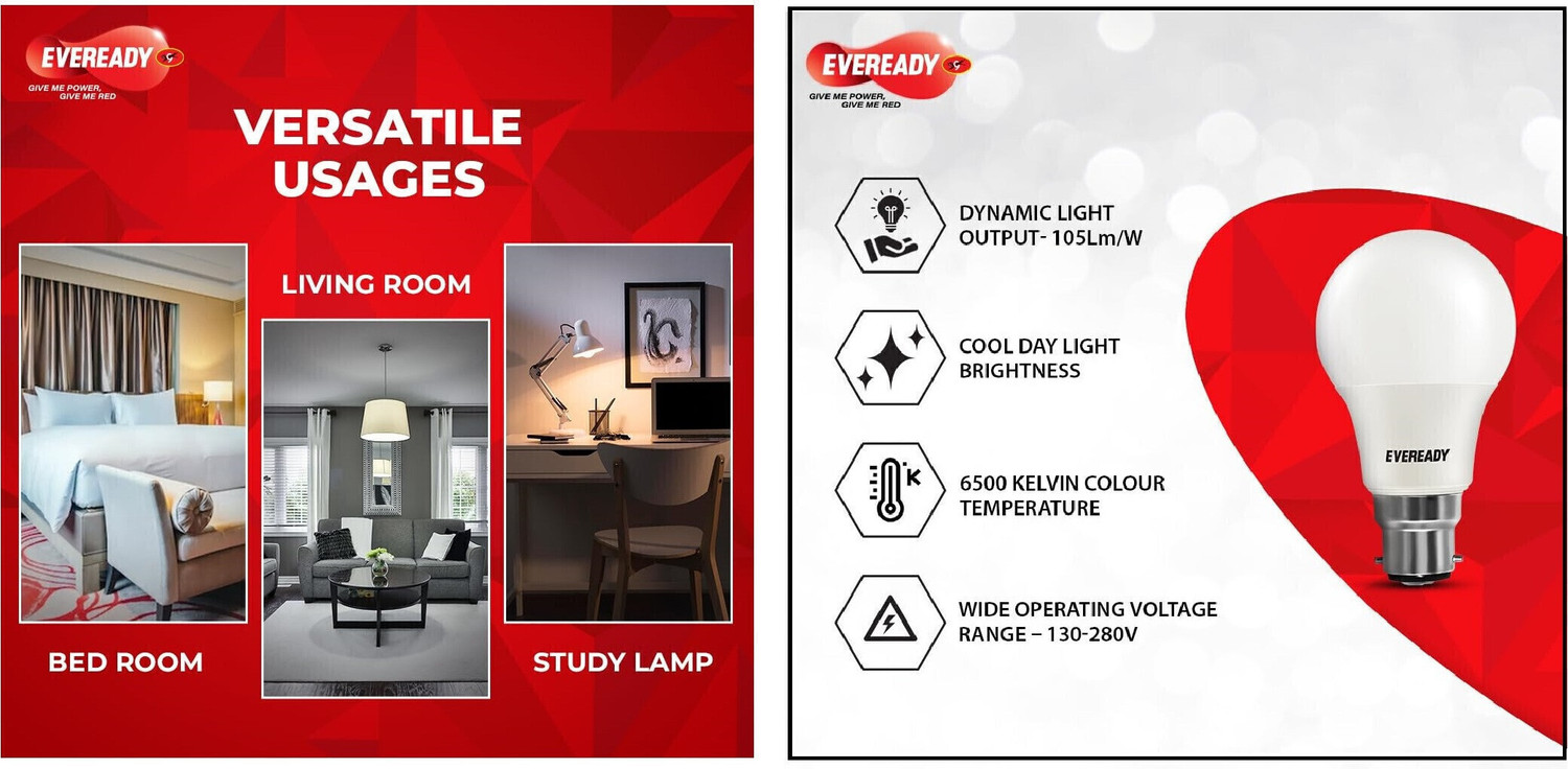 Image of EVEREADY 5 W Basic Standard B22 LED Bulb