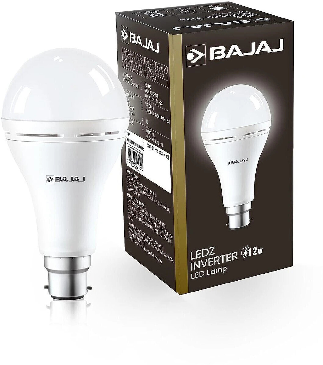 Image of BAJAJ 12 W Inverter Standard B22 Inverter Bulb