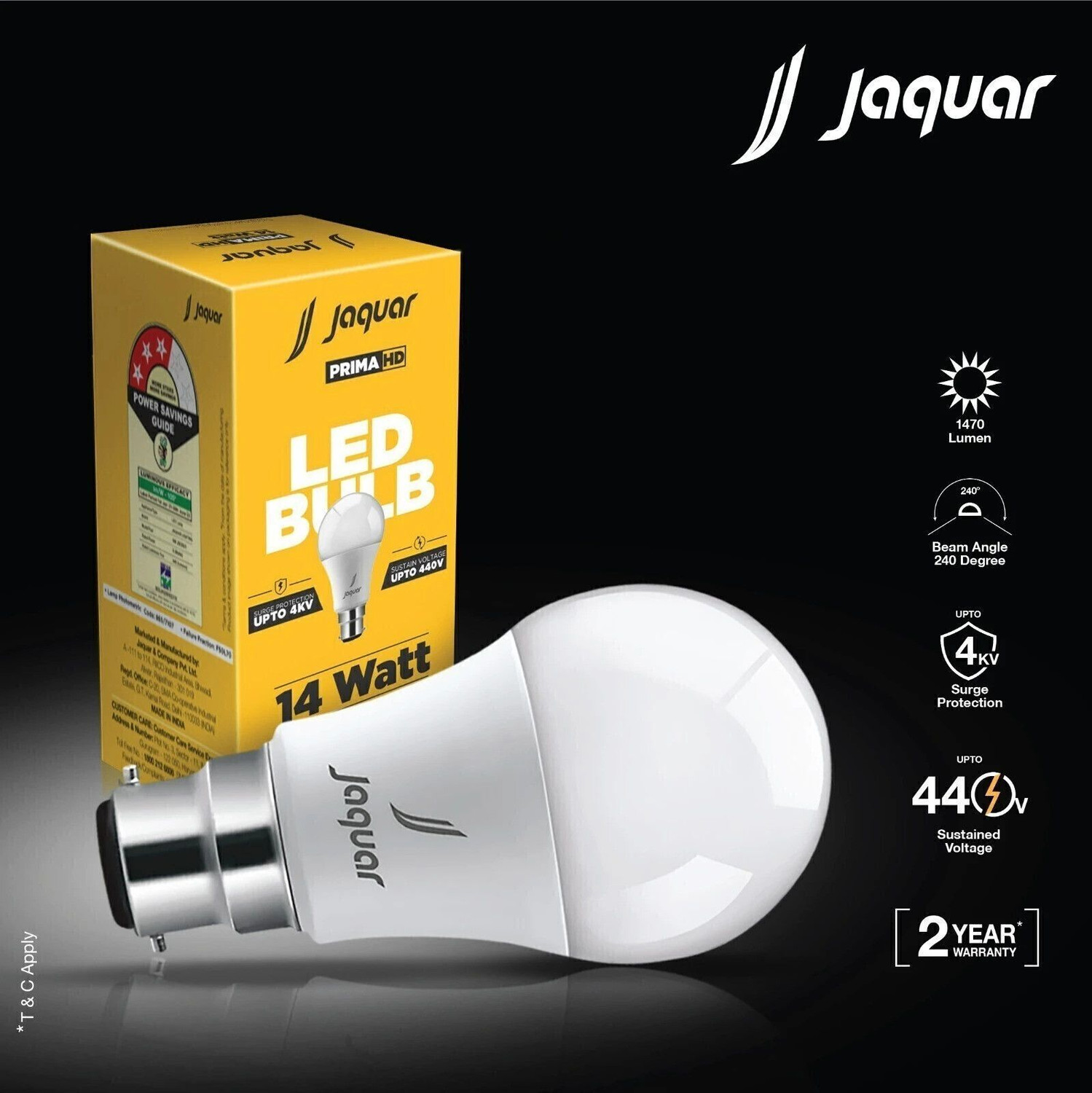 Image of Jaquar 14 W Basic Standard B22 LED Bulb
