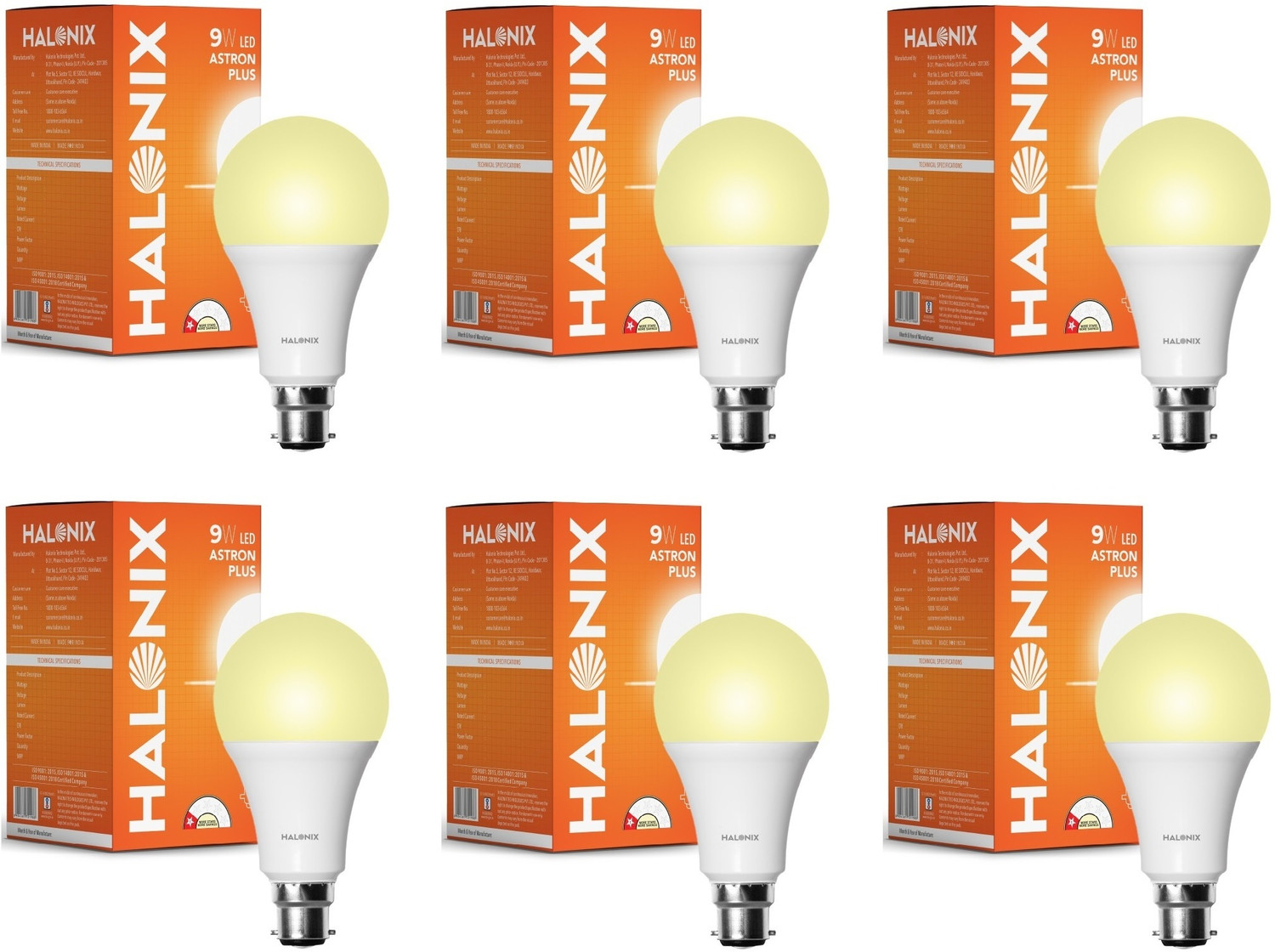 Image of HALONIX 9 W Basic Round B22 D LED Bulb