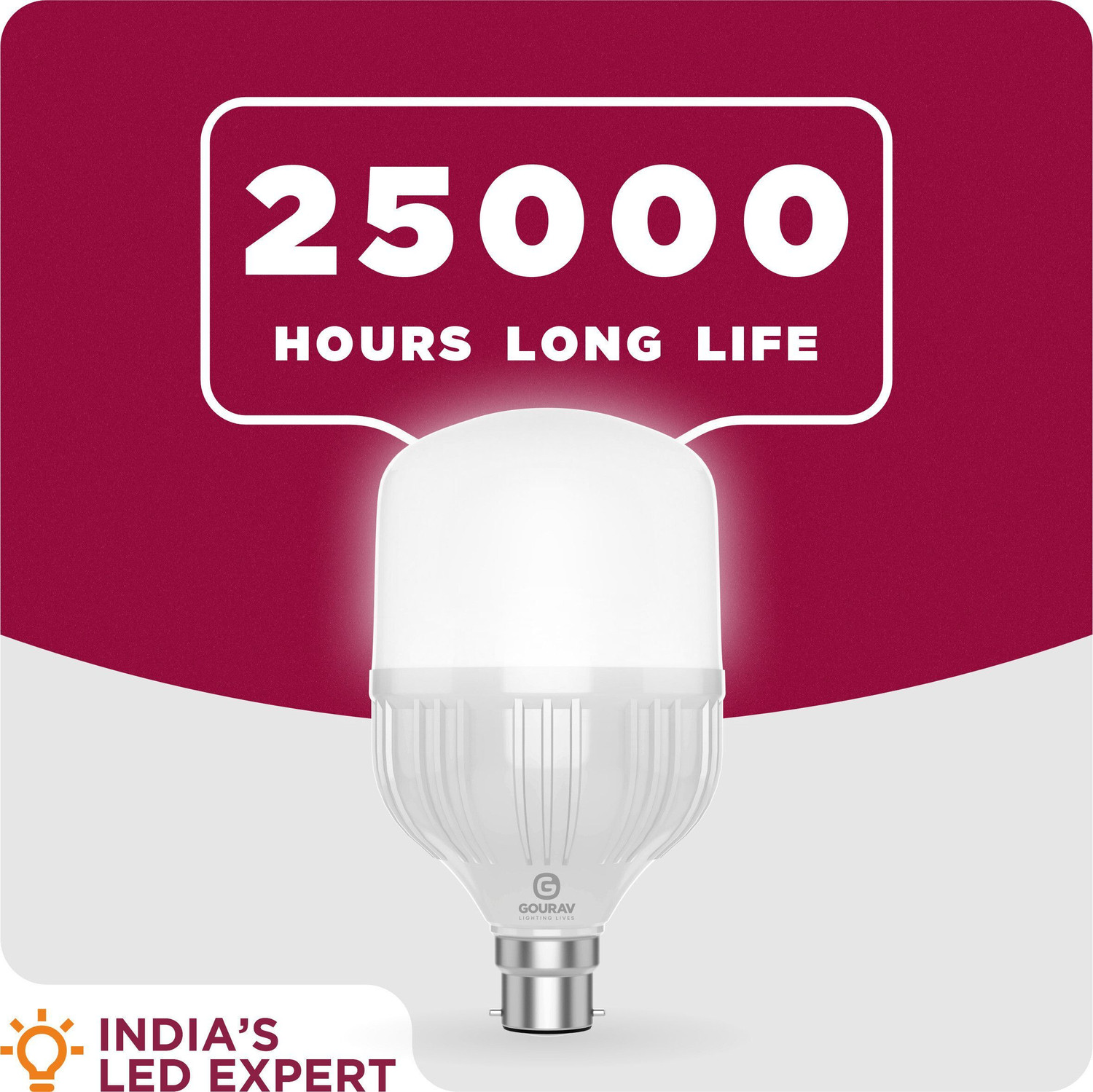 Image of GOURAV 50 W Eye Safety Compliance Arbitrary B22 LED Bulb