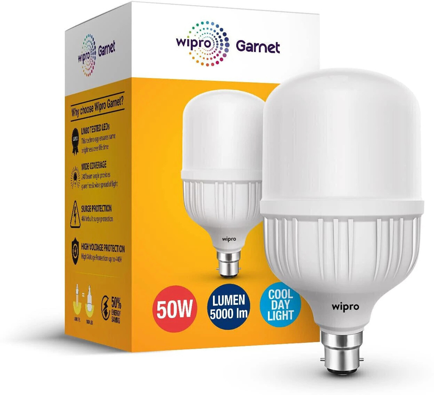 Image of Wipro 50 W Basic Standard B22 LED Bulb