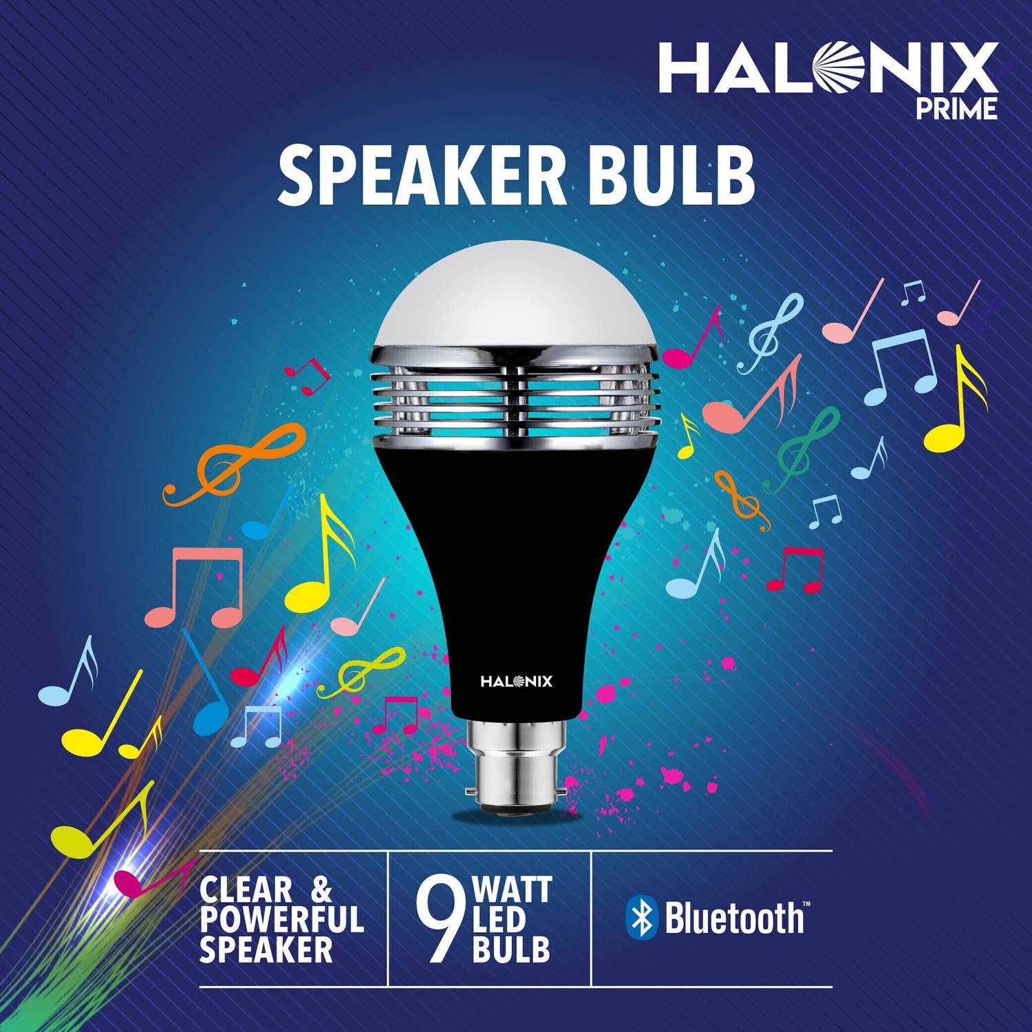 HALONIX 9W Bluetooth Round B22 LED Bulb - Image 5
