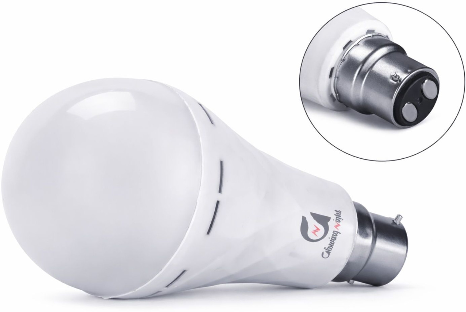 Image of Glowing Night 12 W Round B22 Inverter Bulb 4 hrs Bulb Emergency Light