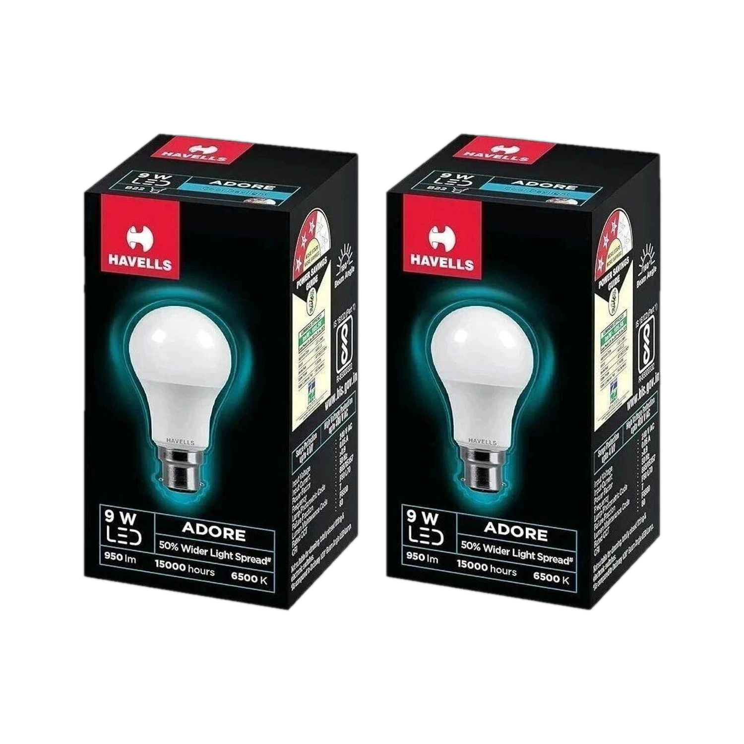 HAVELLS 9W B22 LED Bulb White Pack of 2 - Image 1