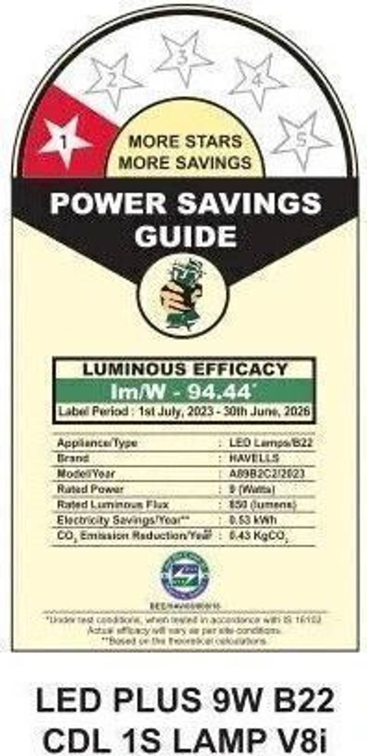 HAVELLS 9W B22 LED Bulb White Pack of 2 - Image 2