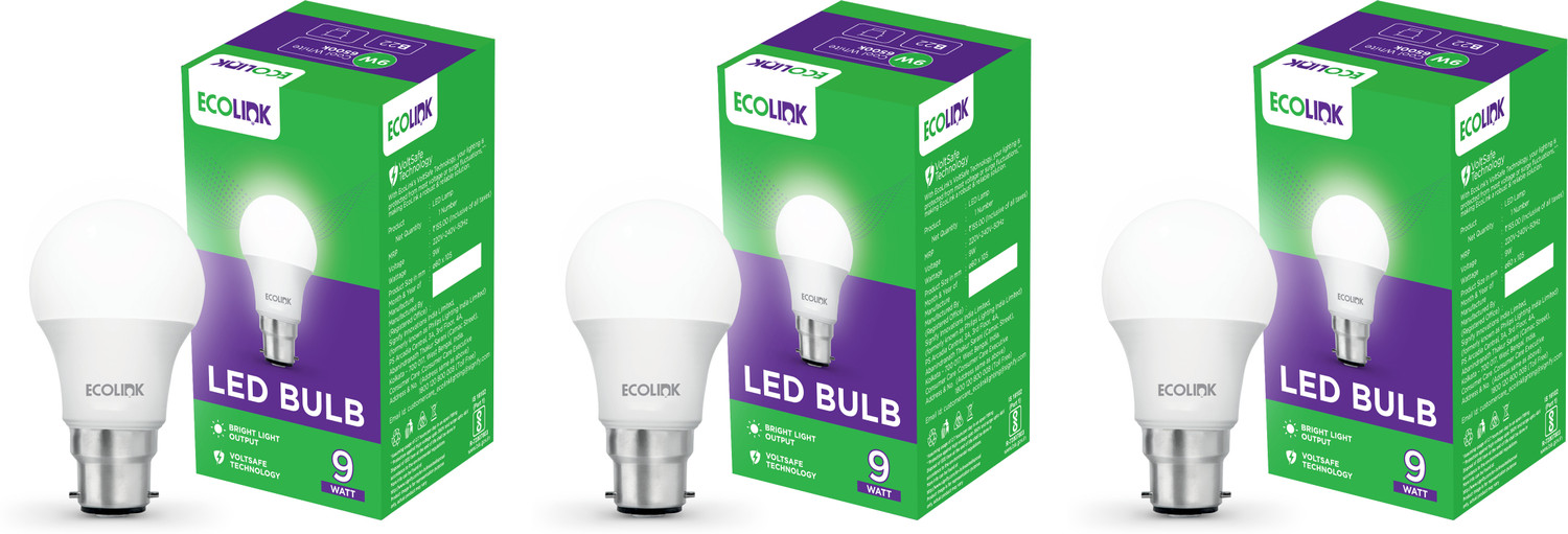 Image of EcoLink 9 W Basic Round B22 LED Bulb
