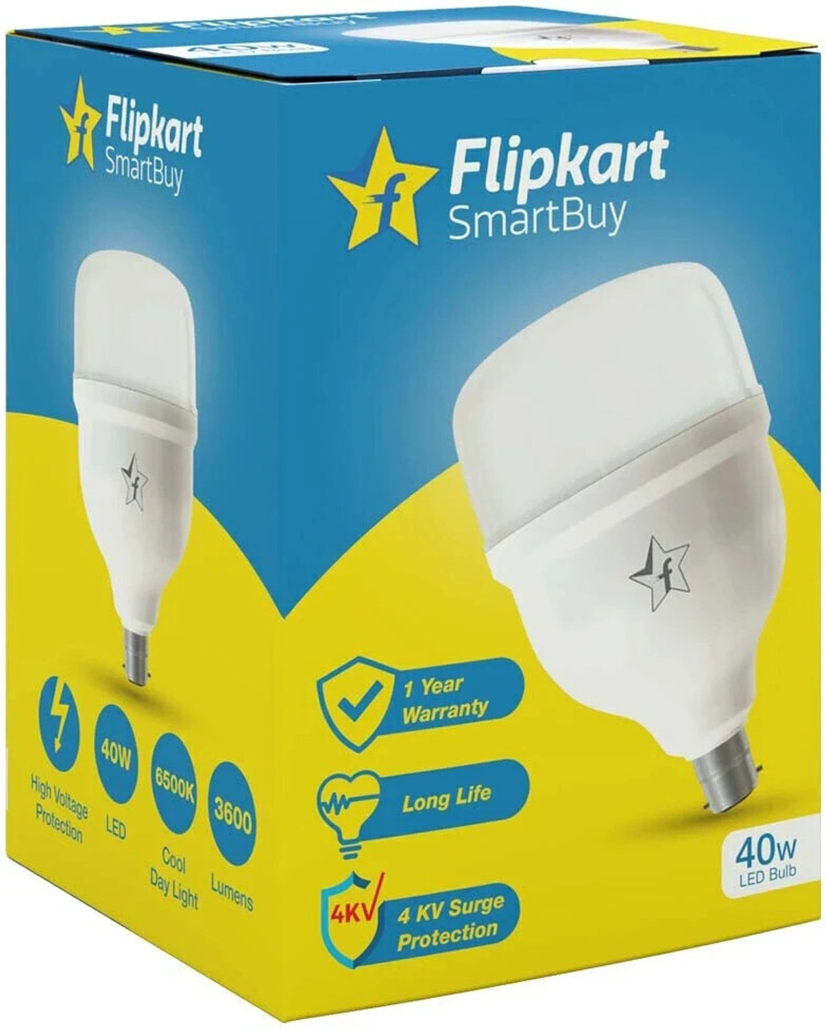 Image of Flipkart SmartBuy 40 w Basic Round B22 LED Bulb