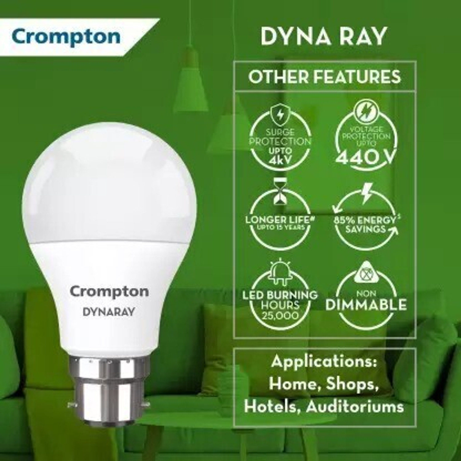 Image of Crompton 9 W Basic Standard B22 LED Bulb