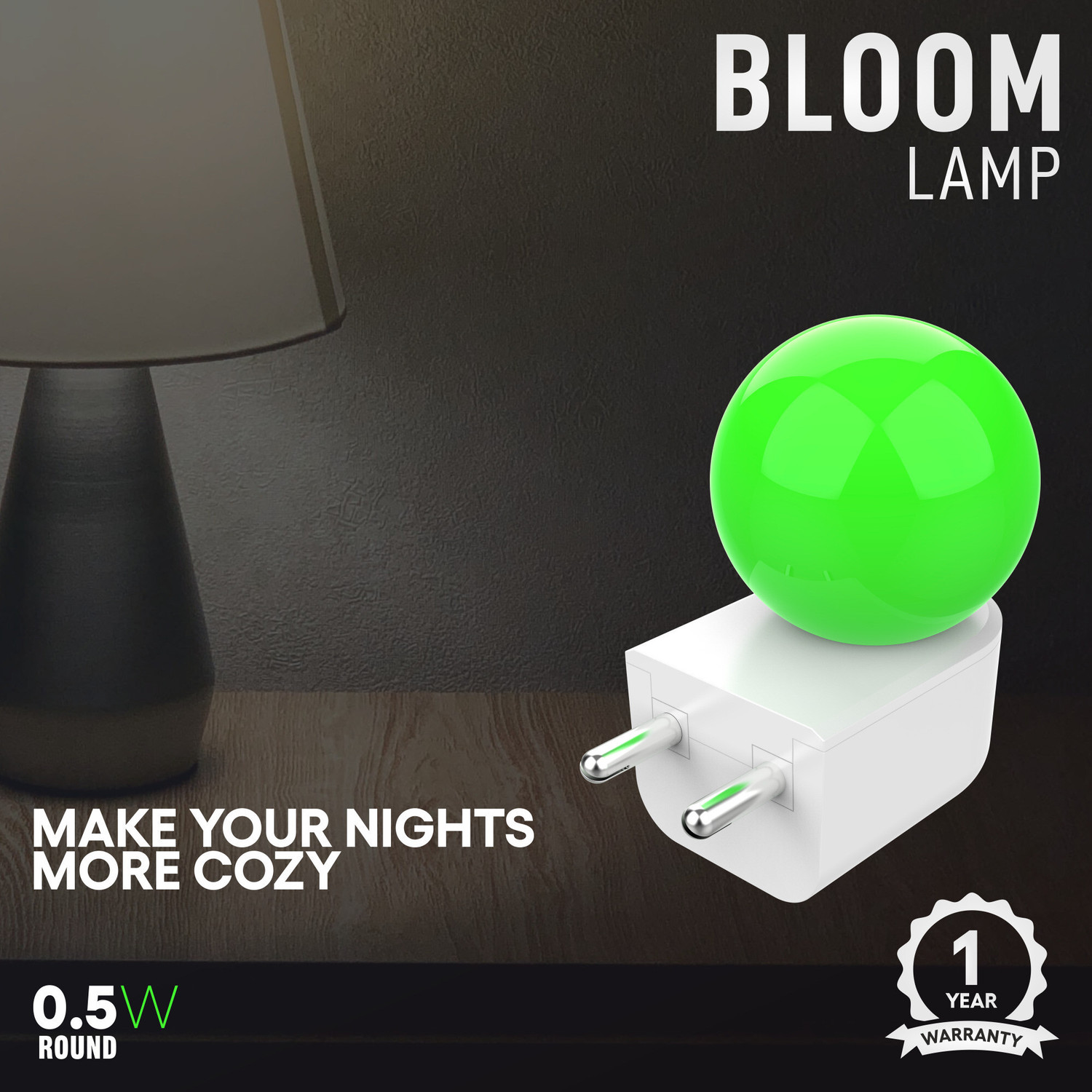 Image of Fybros 0.5 W Basic Decorative Plug & Play, 2 Pin Night Bulb