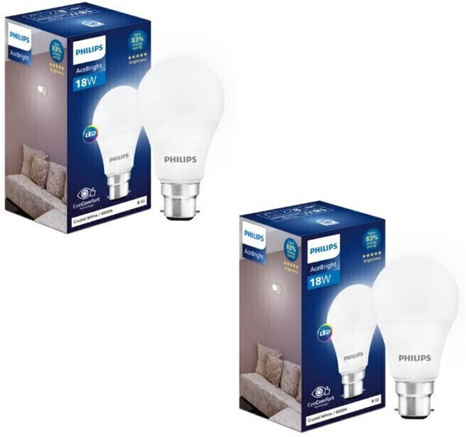 PHILIPS 18 W Basic Round B22 LED Bulb