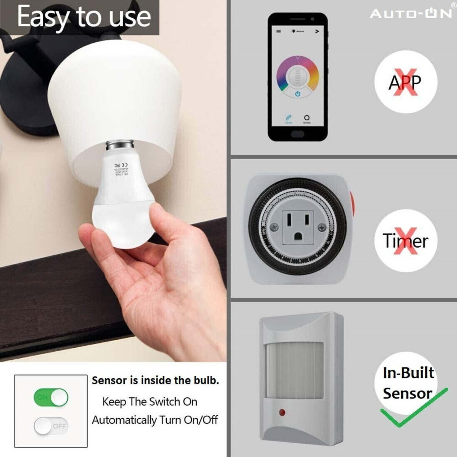 Image of auto-on 9 W Basic Standard B22 LED Bulb
